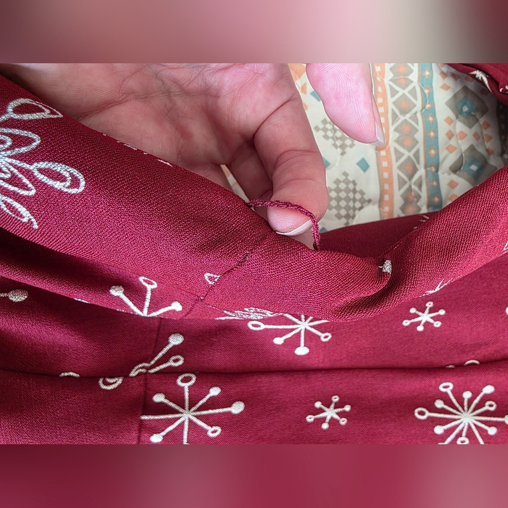 Unique Vintage Red with Silver Snowflakes Fit & Flare Winter Dress NWOT - Picture 11 of 16